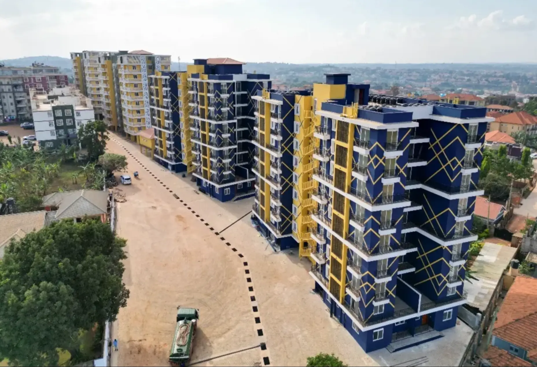 Aerial view of the residential compound
